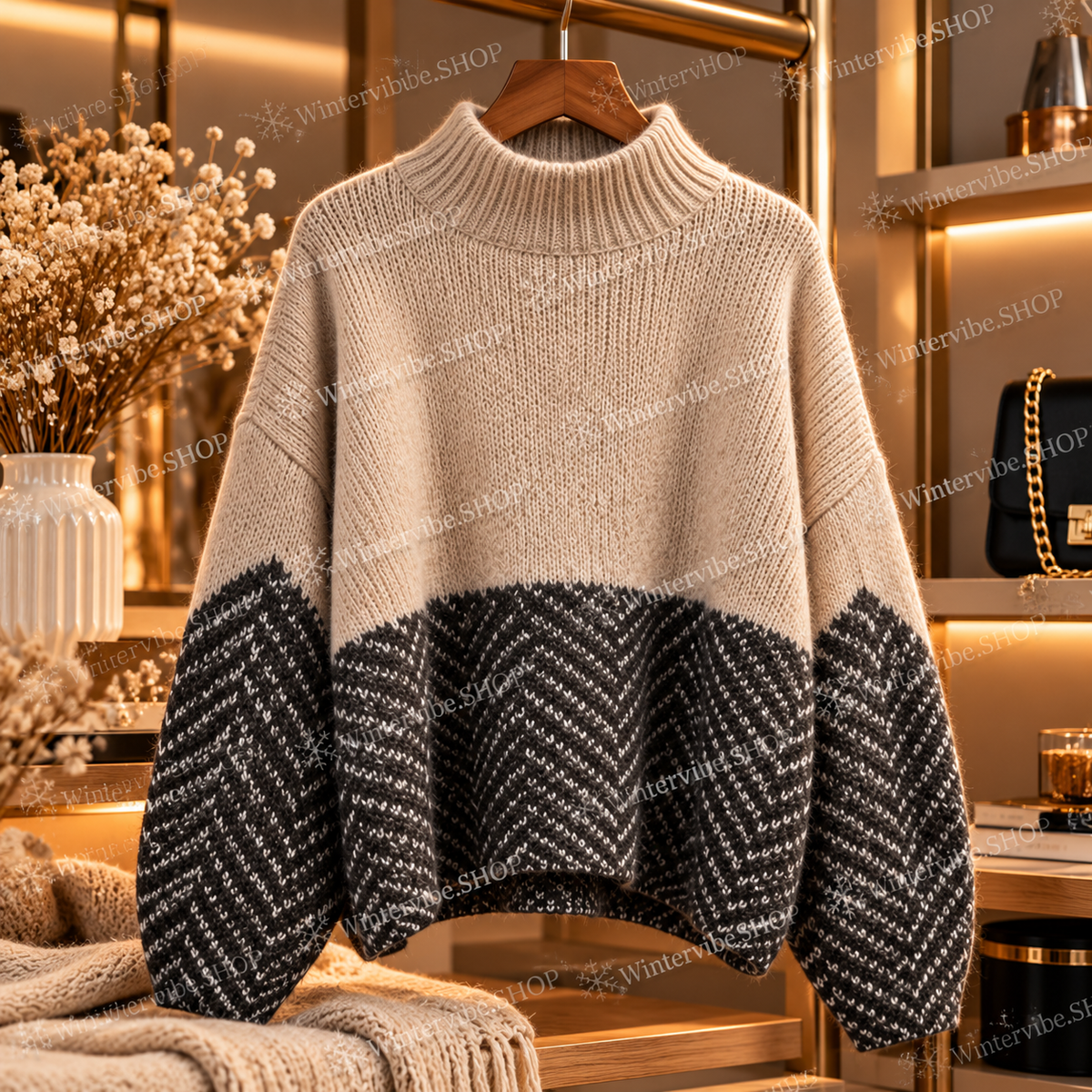 🤎 Damen Strickpullover mit Rollkragen – Kuschelig, Modern & Elegant