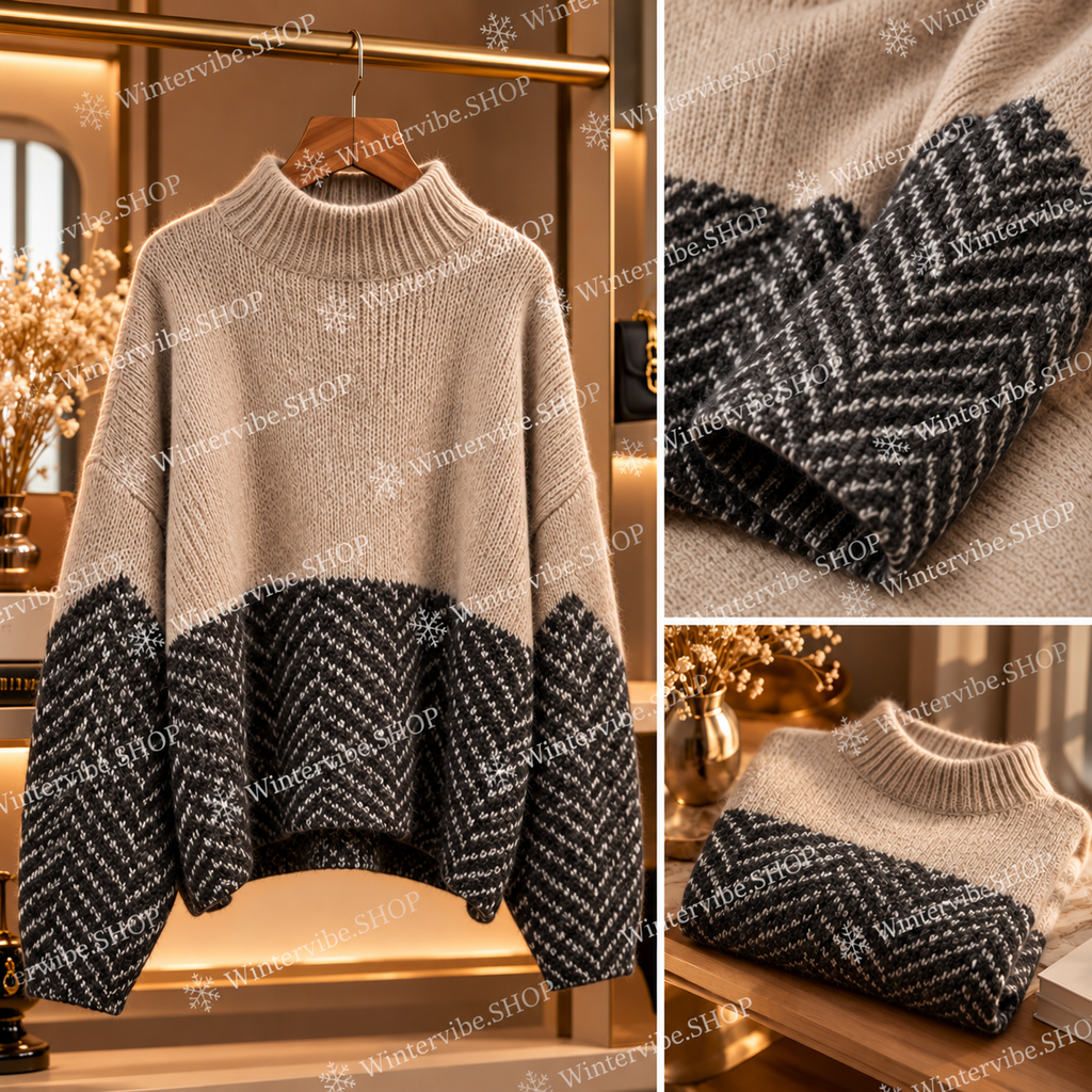 🤎 Damen Strickpullover mit Rollkragen – Kuschelig, Modern & Elegant
