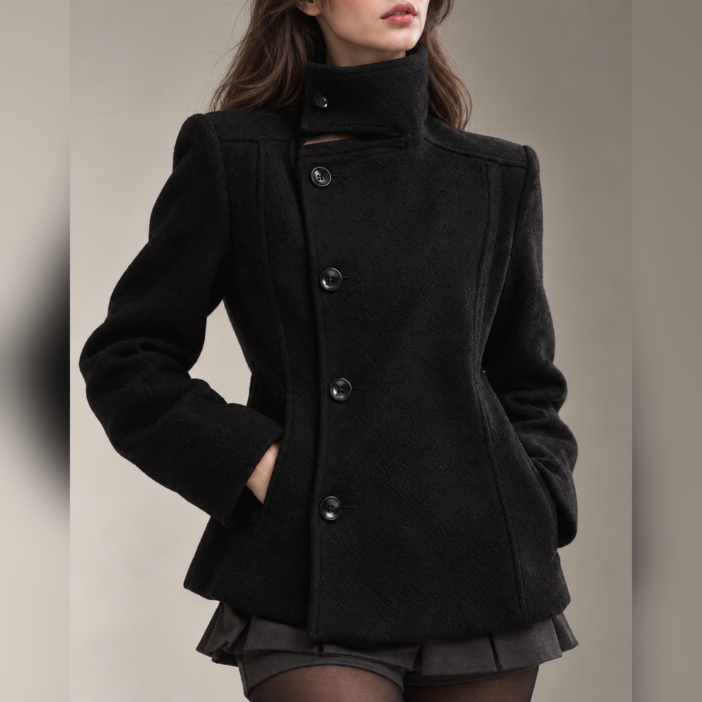 WinterVibe Noir – High-Neck Jacket