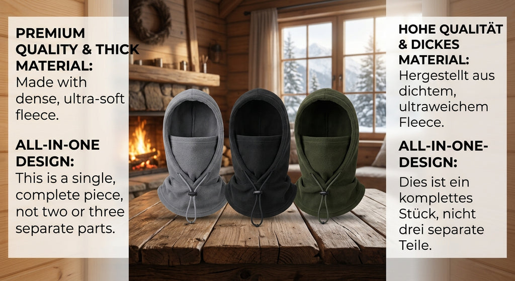 All-In-One Premium Thermal Fleece Balaclava – Thick Winter Hood & Face Mask