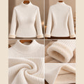 Women's Plush-Lined Ribbed Turtleneck Sweater – Cozy & Elegant Winter Knit